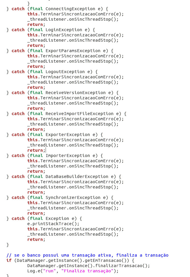 Tratamento incorreto