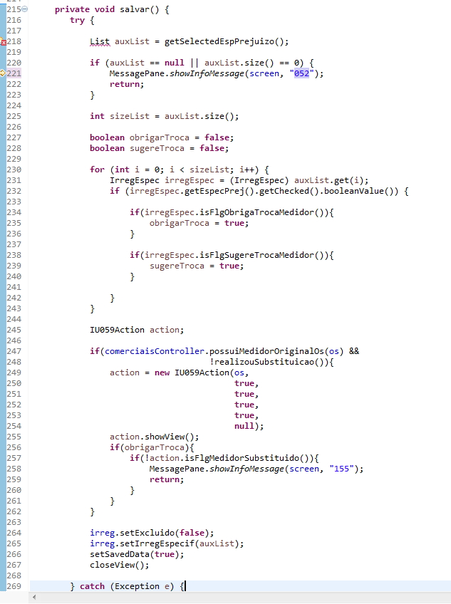 Exemplo de código com mais de uma responsabilidade