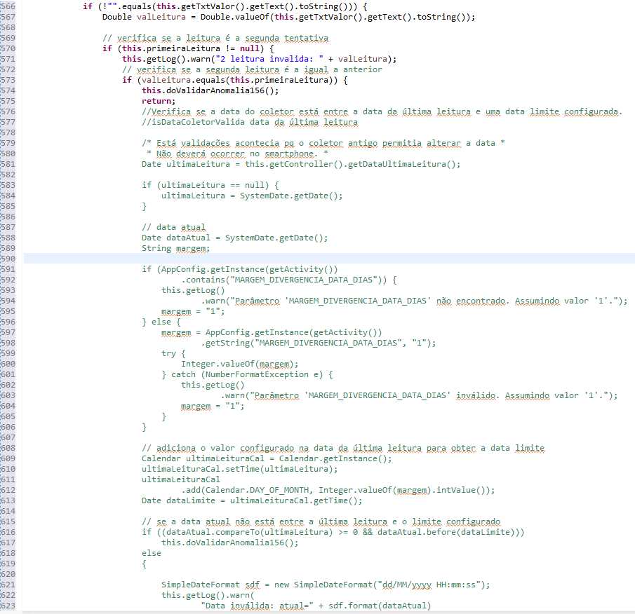 Método com várias linhas comentadas